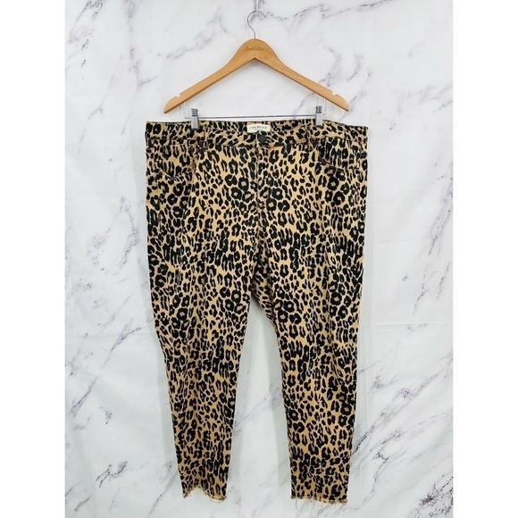 G020 Lane Bryant High Rise Cheetah Print Skinny Jeans - Picture 1 of 3
